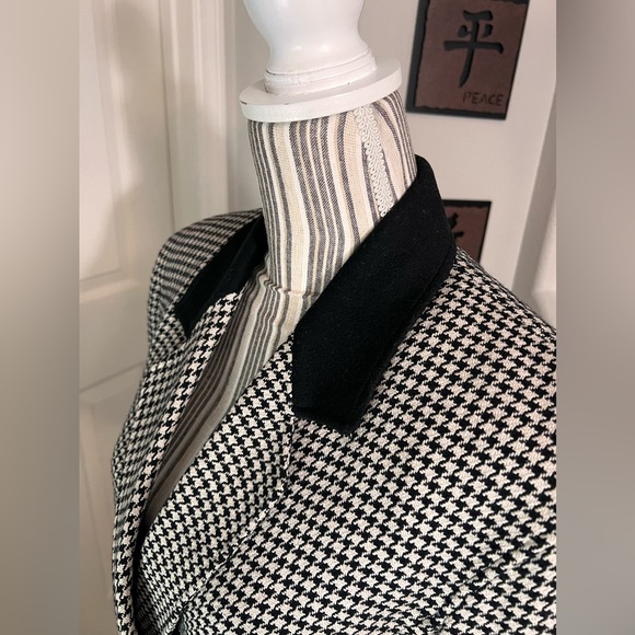 Genny Italy $250 Made in Italy Wool Silk Houndstooth Suit Blazer Fit Size Small - Picture 8 of 11